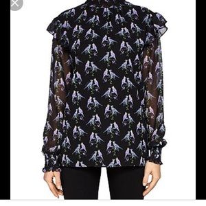 Ted Baker Zabrina Lovebirds Ruffle Blouse